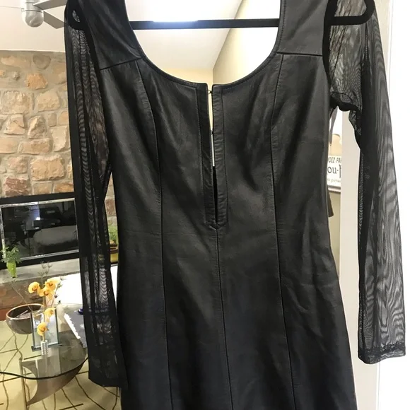Olcay Gulsen Black Leather mini dress size S - Picture 5 of 8